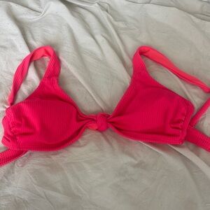 Xhilaration Ribbed Bikini Top – Hot Pink, Size Large